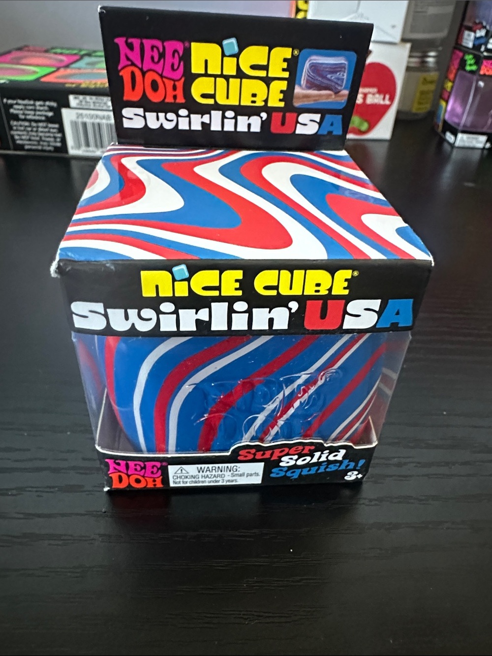 Schylling- NEEDOH nice cube- SWIRLIN’ USA (NWT)